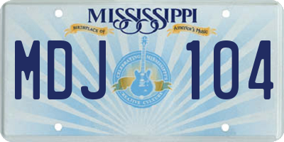 MS license plate MDJ104