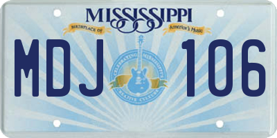 MS license plate MDJ106