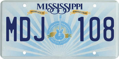 MS license plate MDJ108