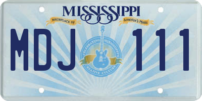 MS license plate MDJ111