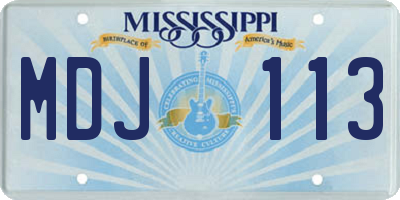 MS license plate MDJ113
