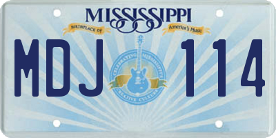 MS license plate MDJ114
