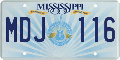 MS license plate MDJ116