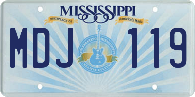 MS license plate MDJ119