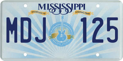 MS license plate MDJ125