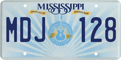 MS license plate MDJ128