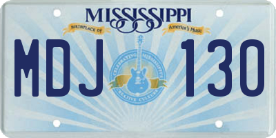 MS license plate MDJ130