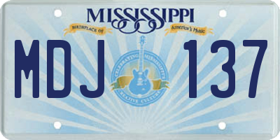 MS license plate MDJ137