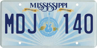 MS license plate MDJ140