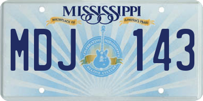 MS license plate MDJ143