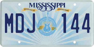 MS license plate MDJ144