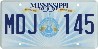 MS license plate MDJ145