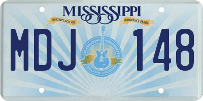 MS license plate MDJ148