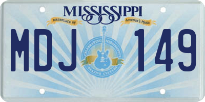MS license plate MDJ149