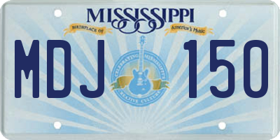 MS license plate MDJ150