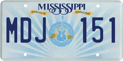 MS license plate MDJ151