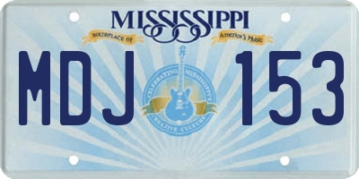 MS license plate MDJ153