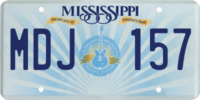 MS license plate MDJ157