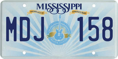 MS license plate MDJ158