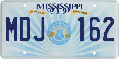 MS license plate MDJ162