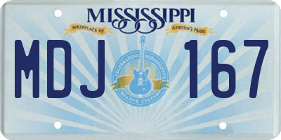 MS license plate MDJ167