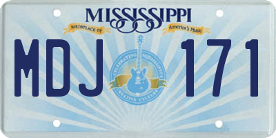 MS license plate MDJ171