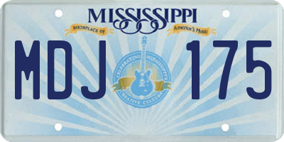 MS license plate MDJ175