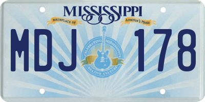MS license plate MDJ178