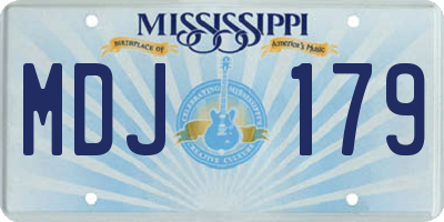 MS license plate MDJ179