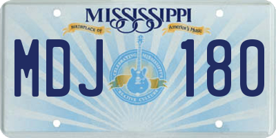 MS license plate MDJ180