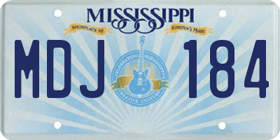 MS license plate MDJ184