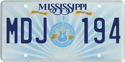 MS license plate MDJ194