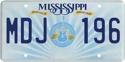 MS license plate MDJ196