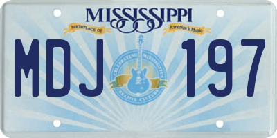 MS license plate MDJ197