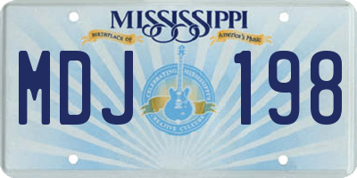MS license plate MDJ198