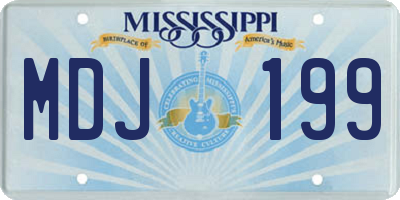 MS license plate MDJ199
