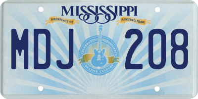 MS license plate MDJ208