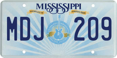MS license plate MDJ209