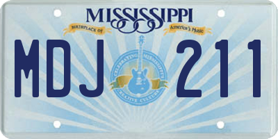 MS license plate MDJ211