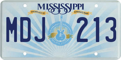 MS license plate MDJ213