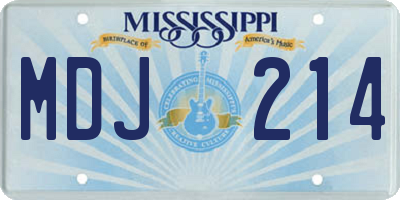 MS license plate MDJ214