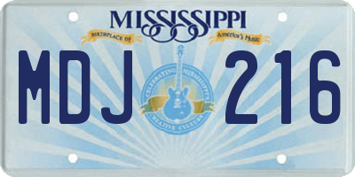 MS license plate MDJ216