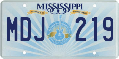 MS license plate MDJ219