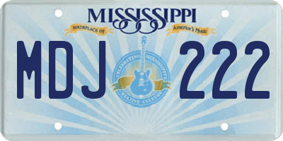 MS license plate MDJ222