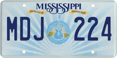MS license plate MDJ224