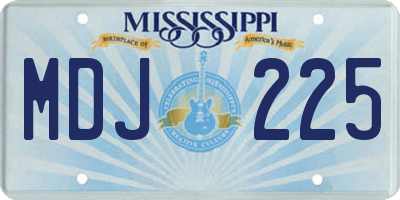 MS license plate MDJ225
