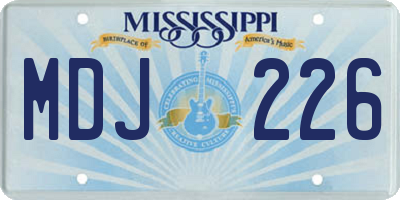 MS license plate MDJ226