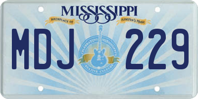 MS license plate MDJ229
