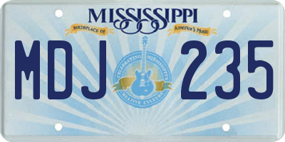MS license plate MDJ235