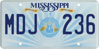 MS license plate MDJ236
